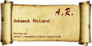 Adamek Roland névjegykártya